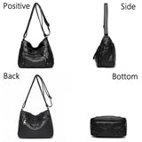 Retro PU Leather Handbag Large Capacity Messenger Bag