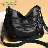 Retro PU Leather Handbag Large Capacity Messenger Bag