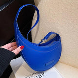 Half Moon Small Female Tote Handbags PU Leather Shoulder Bag