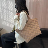 Winter Nylon Tote Bag Large Capacity Shoulder Handbag for Women