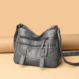 Leather Crossbody Shoulder Bag for Women Multi-Pocket Sac