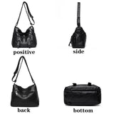 Leather Crossbody Shoulder Bag for Women Multi-Pocket Sac