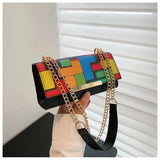 Women's PU Leather Underarm Handbag Chains Crossbody Clutch Purse