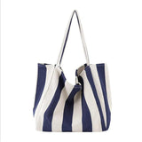 Retro Art Handbag Small Fresh Striped Canvas Bag