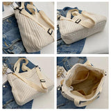 Soft Corduroy Shoulder Crossbody Bag for Women Large Tote Handbag