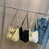 Soft Corduroy Shoulder Crossbody Bag for Women Large Tote Handbag