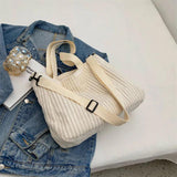 Soft Corduroy Shoulder Crossbody Bag for Women Large Tote Handbag