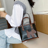 Crocodile Pattern Shoulder Handbag Crossbody Bag Tote Bolsa