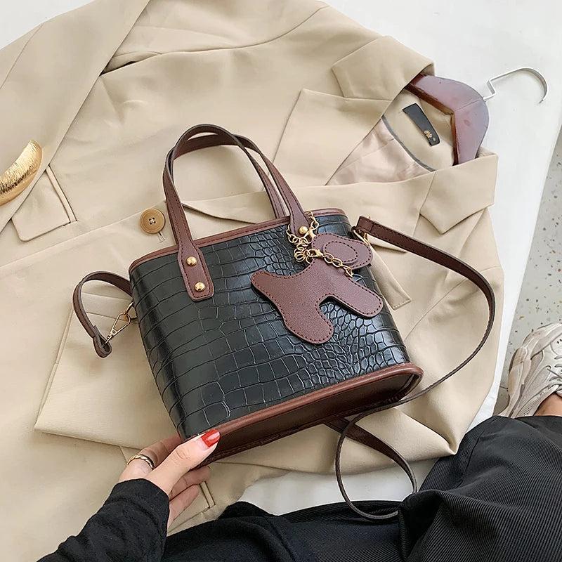 Crocodile Pattern Shoulder Handbag Crossbody Bag Tote Bolsa