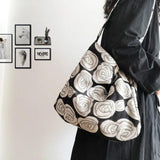Women's Retro Flower Shoulder Bag 2023 Casual Large Capacity