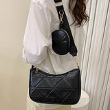 2PCS/Set Composite Bags for Women Shoulder Bag INS Zipper Handbags