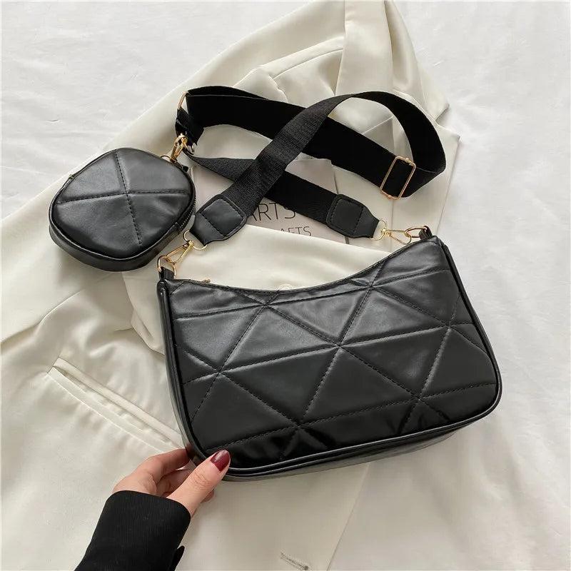 2PCS/Set Composite Bags for Women Shoulder Bag INS Zipper Handbags