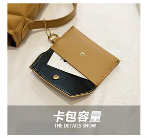 Casual Chain Crossbody Bag PU Leather Shoulder Handbag Messenger Bag