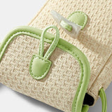 Straw Woven Small Phone Bag Ladies Shoulder Crossbody Messenger Bags