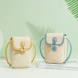 Straw Woven Small Phone Bag Ladies Shoulder Crossbody Messenger Bags