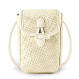 Straw Woven Small Phone Bag Ladies Shoulder Crossbody Messenger Bags