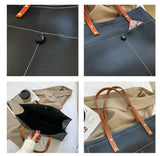 Large Capacity Quilted Shoulder Bag Women Vintage Tote