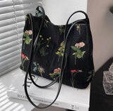 Women Large Flowers Tote Bag High-quality Fabric Women's Handbag