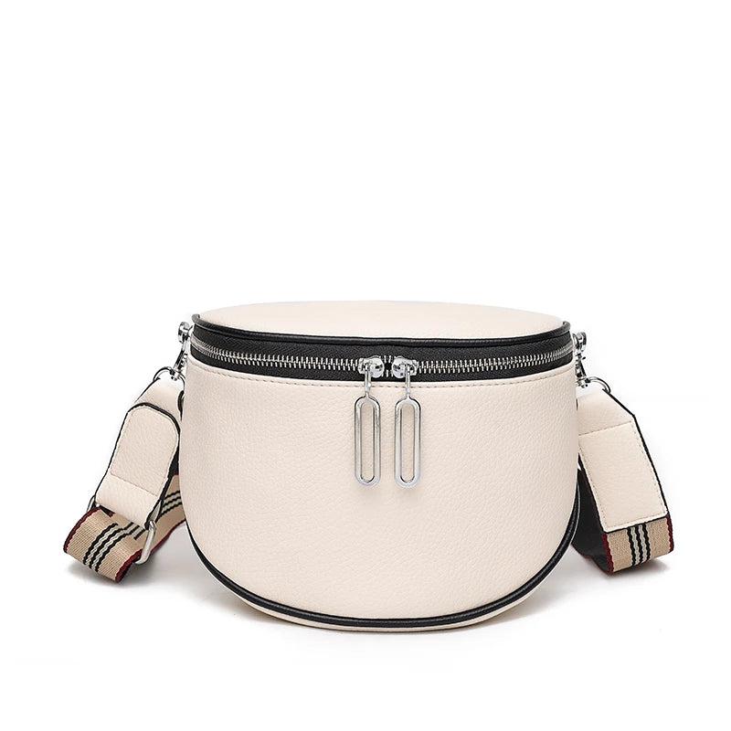 Women's High Soft Leather Saddle Bag Shoulder Messenger Bag