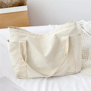 Canvas Multi-pockets Handbag - Student School Teacher