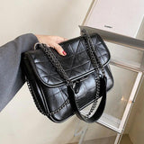 Quilted Chain Shopper Tote Shoulder Bag for Women