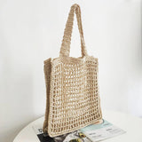 Summer Woven Tote Hollow Weaving Underarm Bag for Seaside Holiday