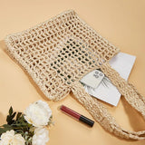 Summer Woven Tote Hollow Weaving Underarm Bag for Seaside Holiday