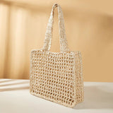 Summer Woven Tote Hollow Weaving Underarm Bag for Seaside Holiday