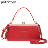 Solid Leather Shoulder Bag Crossbody Bags for Women Purses Handbags