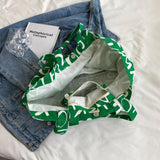 Canvas Shoulder Bag Letter Print Women Handbags Eco-Friendly Shopping Bag