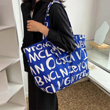 Canvas Shoulder Bag Letter Print Women Handbags Eco-Friendly Shopping Bag