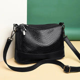Crocodile Pattern Shoulder Bag Women Vintage Look Messenger Bag