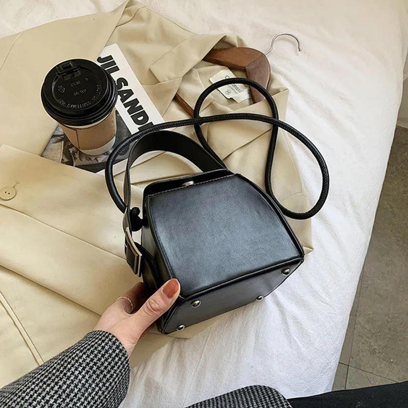 Retro Bucket Bag PU Leather Women's Tote Handbag