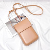 Mini PU Leather Crossbody Bag for Women Girls Ladies Solid Color Phone Purse