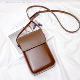 Mini PU Leather Crossbody Bag for Women Girls Ladies Solid Color Phone Purse