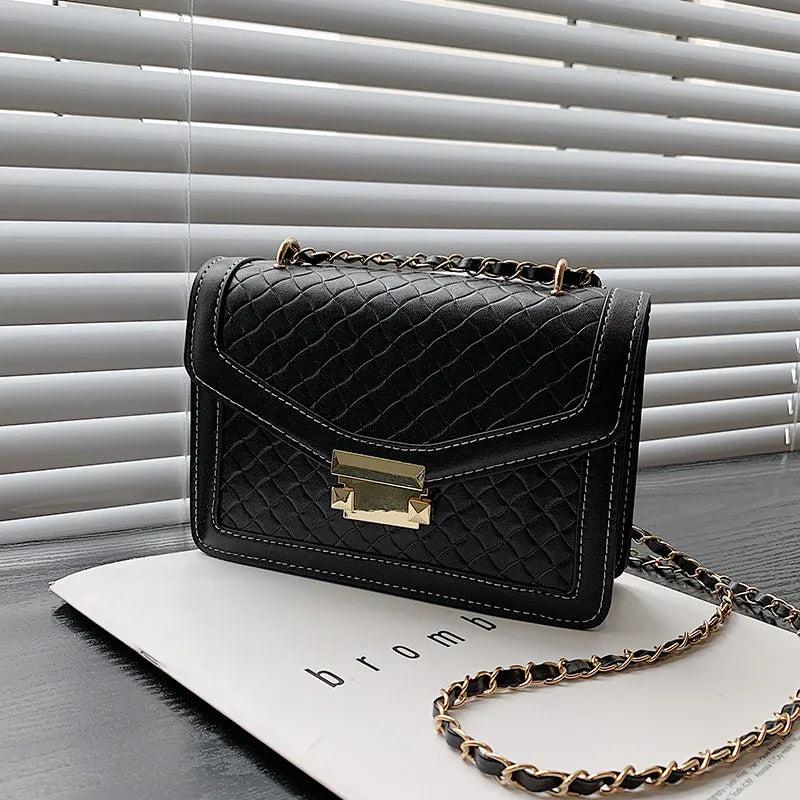 Vintage Square Messenger Bag Chain Crossbody - Women's Shoulder Handbags