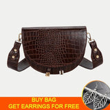 Crocodile Pattern Shoulder Bag Crossbody Handbag Phone Purse