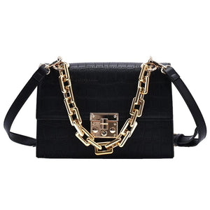 Crocodile Pattern Crossbody Bags Chain Handbag Small Bag PU Leather