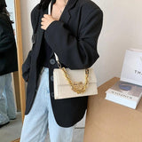 Crocodile Pattern Crossbody Bags Chain Handbag Small Bag PU Leather