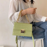 Crocodile Pattern Crossbody Bags Chain Handbag Small Bag PU Leather
