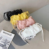 Women's PU Leather Chain Cloud Bag Clutch Shopper Satchel Shoulder Bag