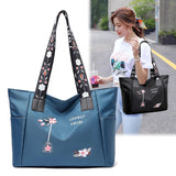 Spring Female Canvas Embroidery Shoulder Bag Environmental Storage Handbag