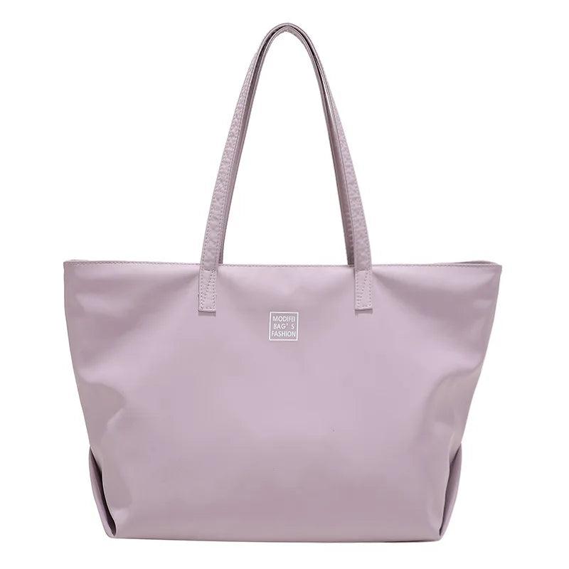 Large Capacity Nylon Shopping Bag Zipper Women Handbags