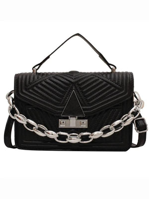 Women's Pu Leather Shoulder Bag Top Handle Chain Crossbody