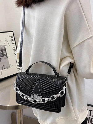 Women's Pu Leather Shoulder Bag Top Handle Chain Crossbody