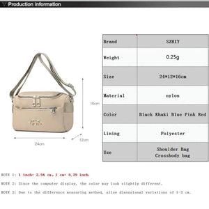 Waterproof Crossbody Shoulder Bag Anti-theft Pocket Torebki Damskie