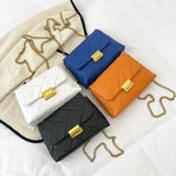 Vintage Chain Strap Shoulder Bag Plaid Crossbody Bags For Women