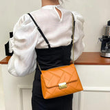 Vintage Chain Strap Shoulder Bag Plaid Crossbody Bags For Women