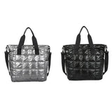 Quilted Crossbody Bag Solid Padded Satchel Retro Square Shoulder Bag