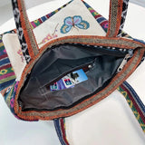 Ethnic Style Embroidery Canvas Shoulder Bag Large Capacity Tote Handbag